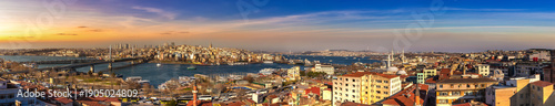 Panorama of aerial view of cityscape of Istanbul, Turkey