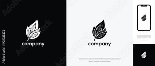 Organic Leaf Logo Design for Eco-Friendly Brand Natural Product Health Wellness or Beauty Company.