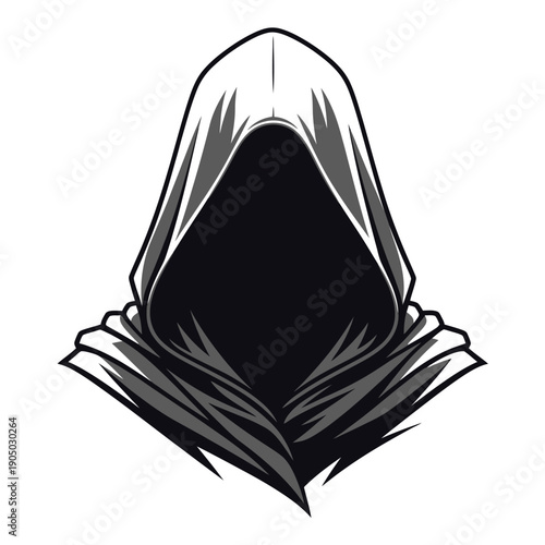 Hooded Figure Silhouette, Mysterious and Anonymous Illustration
