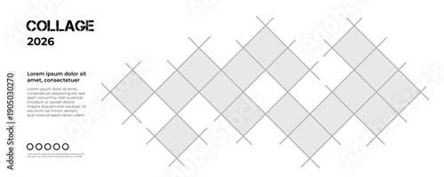 Contemporary Diamond Grid Photo Collage with Minimal Structure