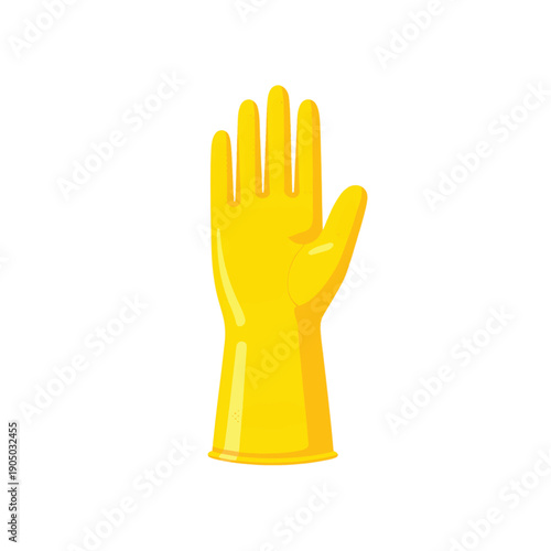 Single yellow rubber glove for cleaning and protection.