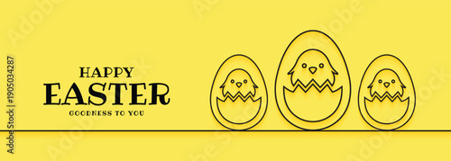 Vector Happy Easter Day Banner Design Background