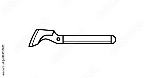 Hatchet axe line icon in black outline on white background