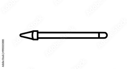 Pen line icon in black outline representing writing tool