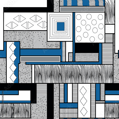 abstract ornamet geometric seamless pattern design vector suitable for textile and fabric purpose