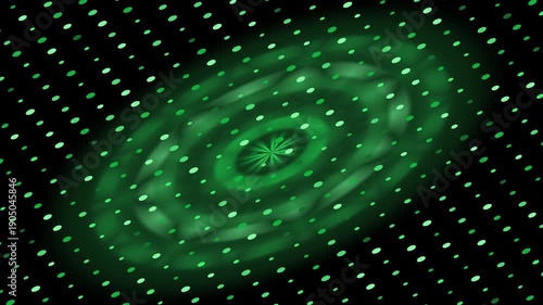 Green Abstract Radial Pattern Motion Graphic Loop Dark Background