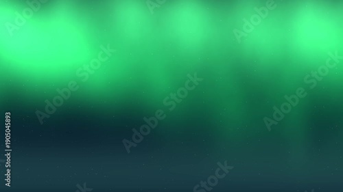 Green Aurora Borealis Lights Dance in Dark Starry Night Sky