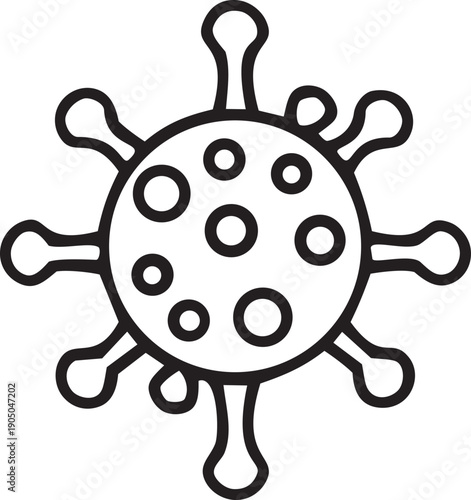 Microscopic Menace: A meticulously crafted graphic of a coronavirus particle, its spiky surface radiating a sense of silent threat.