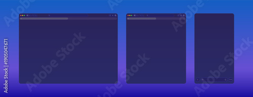 Browser page. Browser window template. New website page mock up vector set. Mobile browsing frame. Vector 10 eps.