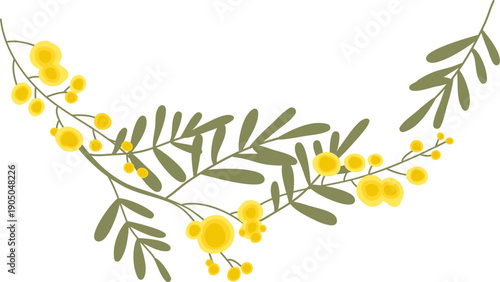 Mimosa Branch Garland Corner