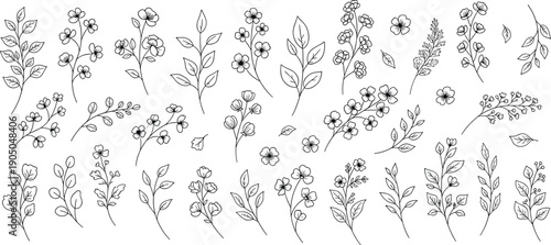 Mega collection of vector silhouettes featuring masquerade masks nesting dolls Halloween icons children playing family moments and floral botanical garden elements