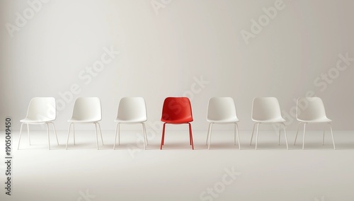 Wallpaper Mural One out unique red chair concept with white chairs Torontodigital.ca