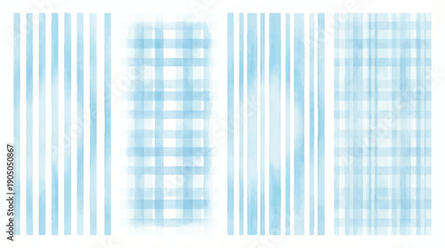 Seamless Pink and White Striped and Plaid Digital Pattern Design