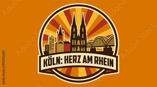 Kölner Dom and Hohenzollern Bridge on Rhine River - Cologne City Skyline