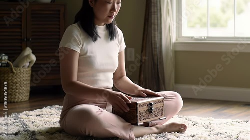 Woman with Wooden Box.