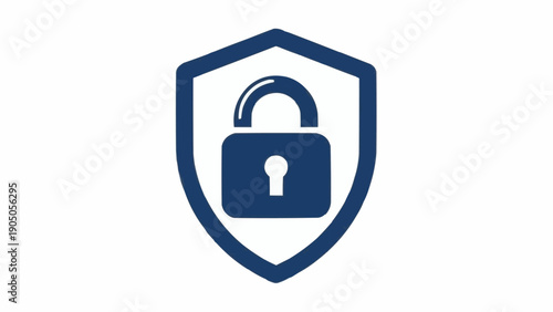 Padlock Inside Shield Icon Symbol.