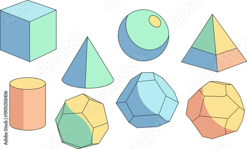 Geometric Shapes and 3D Objects Collection.