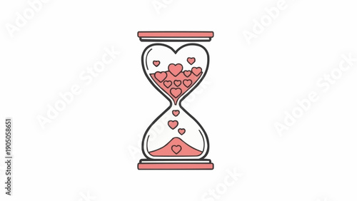Heart Shaped Hourglass with Pink Sand.