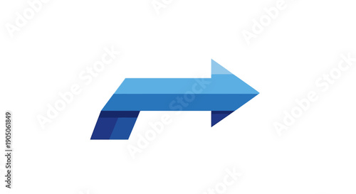 Bild auf Leinwand Blue arrow pointing to the right symbolizing direction or progress