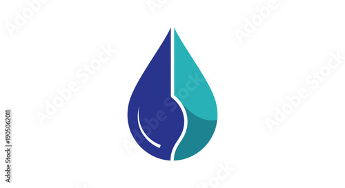 Abstract logo design combining water droplet and leaf elements in blue and teal colors.