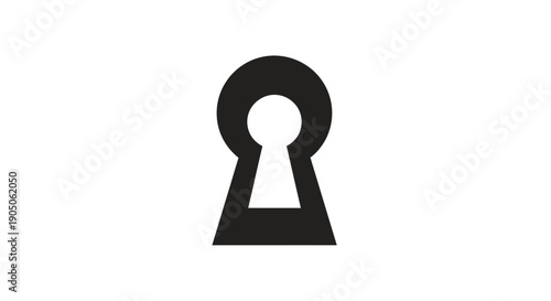 Black silhouette of a keyhole symbol representing security and privacy concepts.