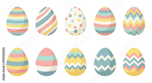 Colorful Easter Eggs with Various Patterns.