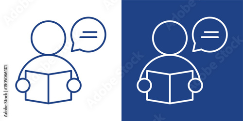 Storytelling Blue And White Icon Style Collection