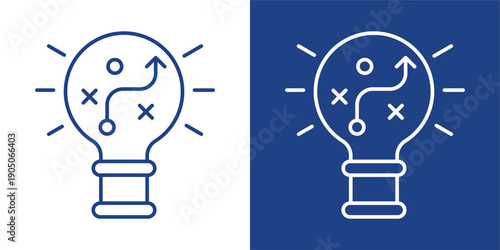 Strategy Blue And White Icon Style Collection