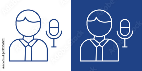 Moderation Blue And White Icon Style Collection