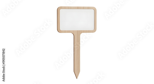 Wooden Garden Plant Label with Blank White Space