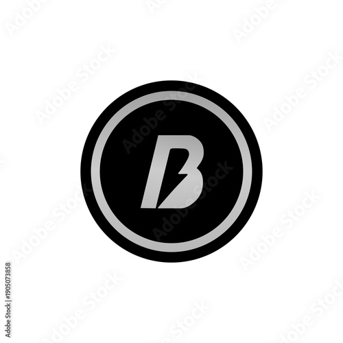 BOOST coin flat design icon logo