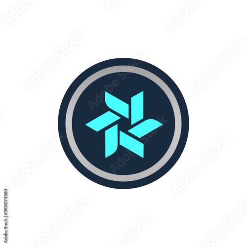 CNG, Changer coin flat design icon logo
