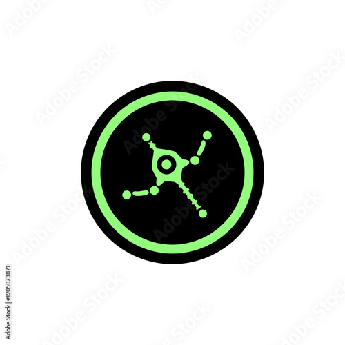 CGN, Cygnus coin flat design icon logo