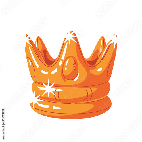 Luxurious golden crown adorned with sparkling highlights, symbolizing monarchy