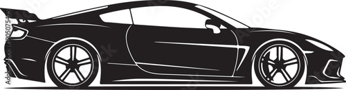 Sleek sports car illustration with aerodynamic design and luxury features in profile view