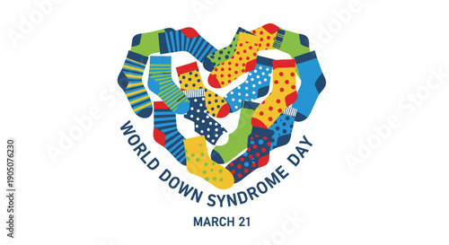 Colorful Heart Shape for World Down Syndrome Day.