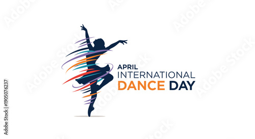 Dancer Silhouette International Dance Day Celebration.