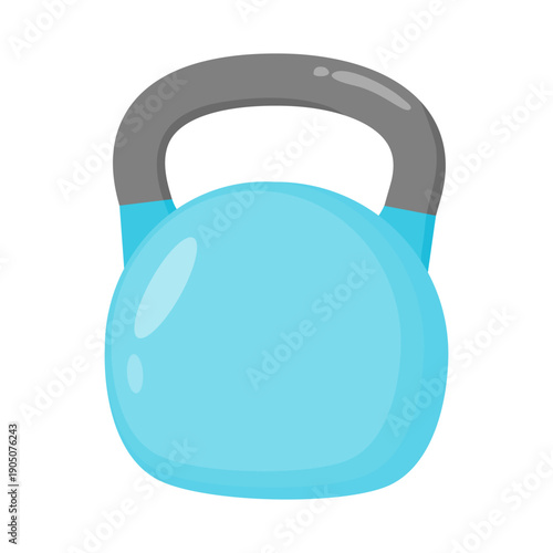 Blue Kettle bell Gym Equipment Isolated