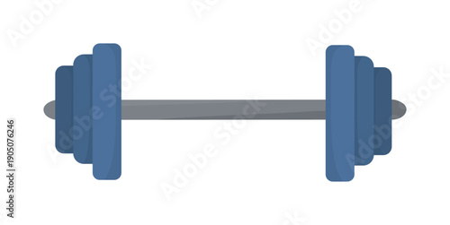 Barbell with Weight Plates Isolated on White Background