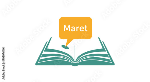 Open Book with Speech Bubble Maret.