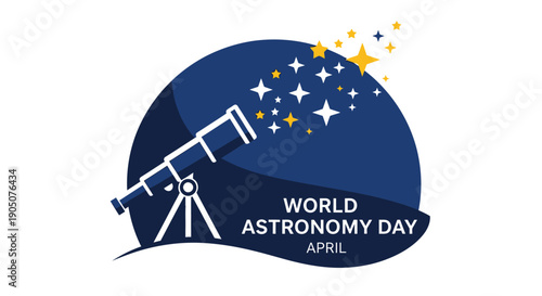 Telescope and Stars World Astronomy Day.