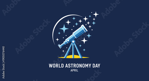 Telescope Illustration for World Astronomy Day.
