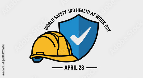 Safety Hard Hat and Shield with Checkmark.