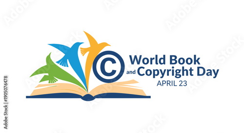 World Book and Copyright Day logo with birds.