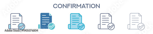Confirmation Icon Set - Transaction Verification And Approval 