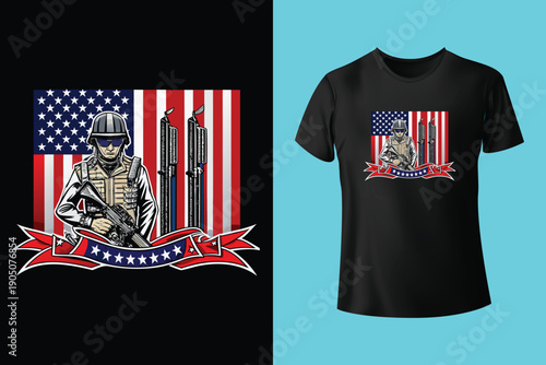 Memorial Day t-shirt design, Patriotic 26th Of May Flag t shirt design, American memorial day t-shirt design, typography design, vector graphic design.