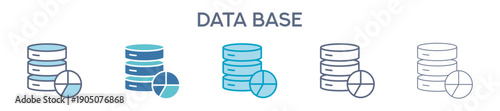 Database Icon Set - Distributed Data Storage System 