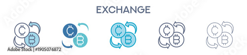 Exchange Icon Set - Digital Asset Trading Platform 