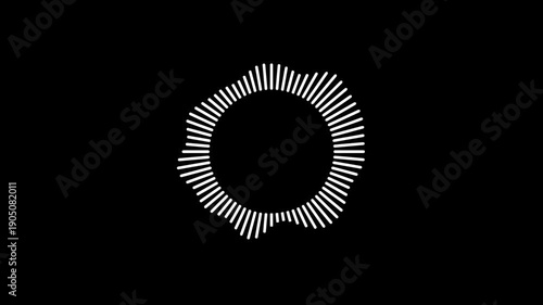 Audio visualizer circle equalize wave on black background, animation circular Audio Waveform, Audio waves voice music sound spectrum equalizer. white Circular equalizer animation for enhancing musical