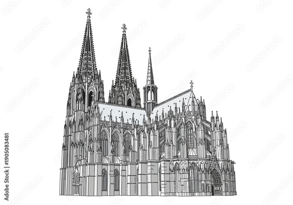 Fototapeta premium Gothic cathedral architecture stone building.
